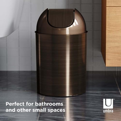 2.5 Gallon Bronze Swing Top Trash Can, Water Rust Dent Resistant
