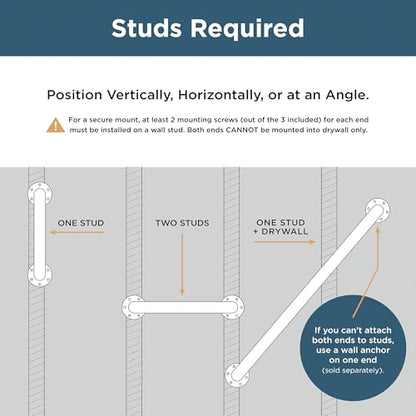 Franklin Brass Voisin (1-Pack) 36' ADA Grab Bar Bright Stainless Steel Bathtub Handle Safety Grip 1-1/4' Diameter Wall Mount Shower Handicap VOI5936-BS - size: 36 Inch