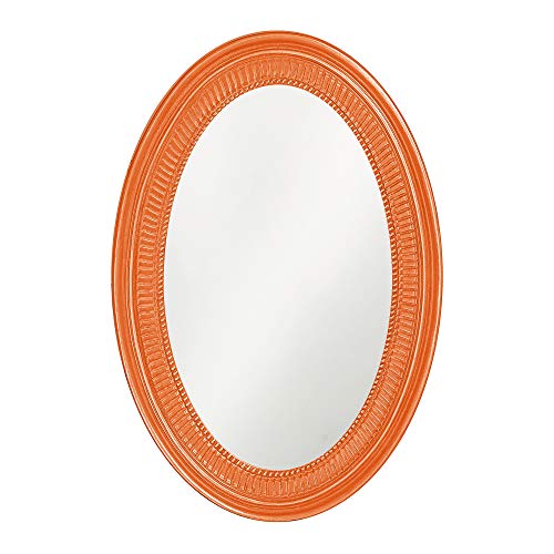 Howard Elliott Collection Ethan Orange Oval Decorative Wall Hanging Mirror, Resin Frame Vanity Mirror Pefect Home Decor, 21 x 31 Inch - color: Orange