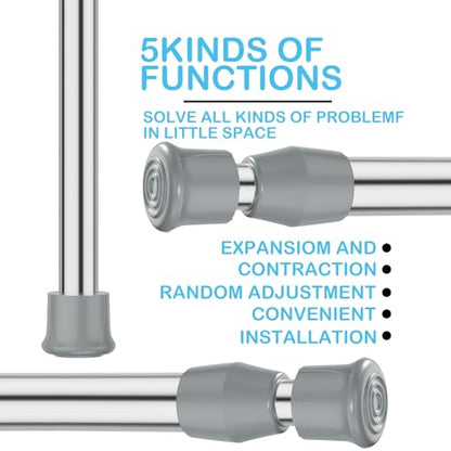Spring Tension Curtain Rod Short Tension Rod (Silver,27" to 37"-2Pcs) - color: Silver, size: 27" to 37"-2Pcs