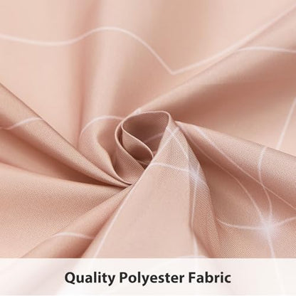 Peach Pink and White Ombre Shower Curtain, Cloth Waterproof Geometric Shower Curtains Set for Bathroom, Machine Washable Bathroom Curtain with 10 Hooks, 60x72 Inches - color: Ombre Geometric - Peach Pink, size: 60"W x 72"L (Pack of 1)