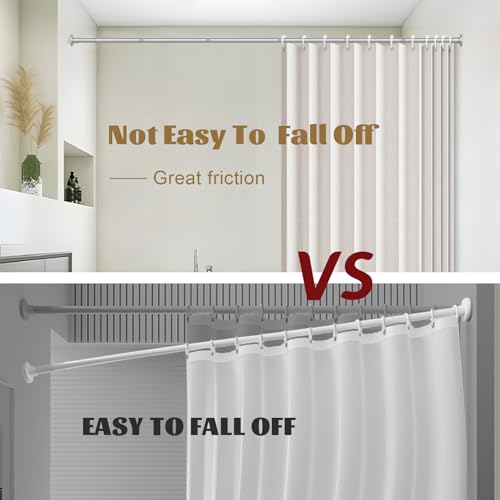 GXOACKJ Silver Shower Curtain Rods - 31-68 Inch Spring Tension Shower Rods for Bathroom, Adjustable, No Drilling, No Rust, Stainless Steel - color: Silver, size: 31-68