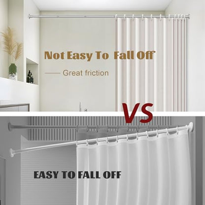 GXOACKJ Silver Shower Curtain Rods - 31-80 Inch Spring Tension Shower Rods for Bathroom, Adjustable, No Drilling, No Rust, Stainless Steel - color: Silver, size: 31-80