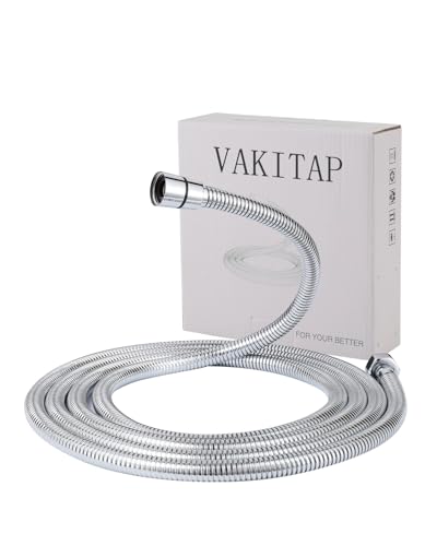Shower Hose Extra Long, 118 Inches Stainless Steel Shower Head Hose, Flexible Hand Held Shower Hose Extension Replacement G1/2 Threaded Insert and Nut (Chrome)