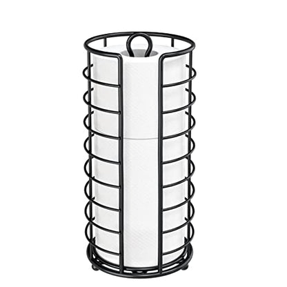 Toilet Paper Holder Stand,Freestanding,Black | Bathroom Toilet Paper Organizer, 3 Mega Roll Toilet Paper Holder for Under Sink, Vanity, Cabinet Shelf - color: Black