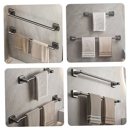 Heavy Duty Metal Towel Hanger Adhesive Towel Bar Bathroom Wall Rack Multi-use Slipper Drying Rack Easy Install - size: 40X6X6CM