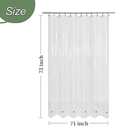 71x72 Shower Curtain Liner Clear | 6 Bottom Magnets,12 Rustproof Grommets,Water Proof Heavy Duty PEVA,71W x 72H for Bathroom - color: Clear, size: 72"W x 72"L (Pack of 1)