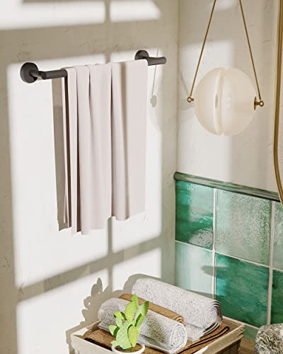 RARXTR 18 Inches Matte Black Towel Bar for Bathroom Kitchen Hand Towel Holder Dish Cloths Hanger SUS304 Stainless Steel RUSTPROOF Wall Mount (Matte Black 18-inch) - color: Matte Black, size: 16 inch(Center to Center)