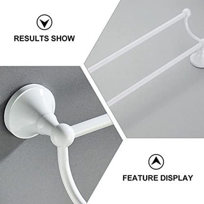 Angoily Wall Mounted Towel Rack Double Pole Bathroom Towel Holder with Shelf Bathrobe Holder and Storage Shelf for Wall 21.65 X 5.51 X 2.20 in 1 Pack