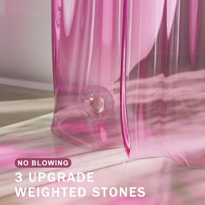AmazerBath Pink Clear Shower Curtain Liner for Valentines, 100% EVA Soft Heavy Duty Shower Curtain and Liner 2-in-1, 72x72 Luxury Plastic Weighted Shower Liner Bathroom - color: Rainbow Vibrant Haven, size: 72"W x 72"L (Pack of 1)