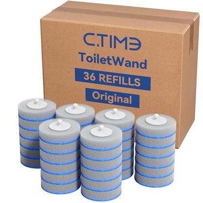 CTIME - 36 Replacement Toilet Brush Heads, Suitable for Bathrooms and Toilets - size: 36 replacement heads