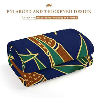 Bamboo Print Bath Towel Large Absorbent Bathroom Towel Reusable Soft Feel Fingertip Towels Lightweight Quick Dry Gym Towels Fashion Washcloths for Travel Camp Pool