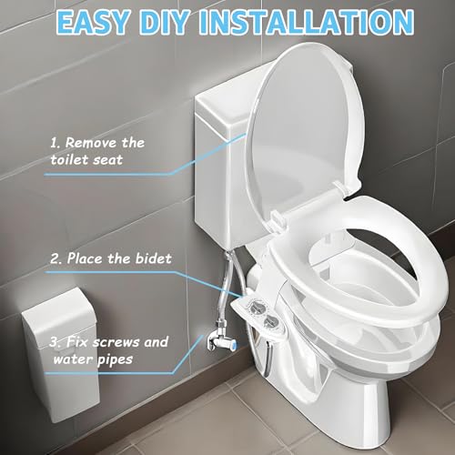 Aünsffer Bidet Toilet Attachment,Non-Electric 3 Wash Modes, Adjustable Water Pressure, Cold Water, White - color: White