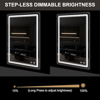 LED Bathroom Mirror with Lights, Anti-Fog, Dimmable, Lighted Bathroom Vanity Mirror for Wall, UL-Certified (36 x 32) - size: 36"L x 32"W