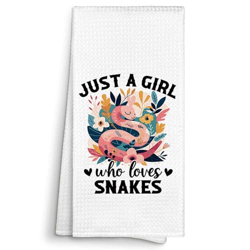 Just a Girl Who Loves Snakes Kitchen Towels Decorative Gifts for Snake Lovers Women 16x24, Snake Dish Towel Cloths Dishcloths Tea Towel, Snake Bathroom Kitchen Hand Towel Decor - color: Snakes-1