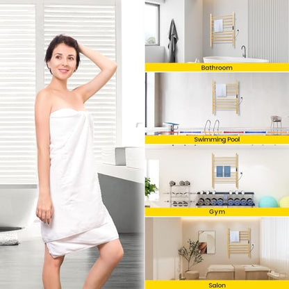 Heated Towel Racks for Bathroom 8-Bars, 23" Wall Mounted Electric Towel Warmer Racks with Timer & Temperature Control,Gold
