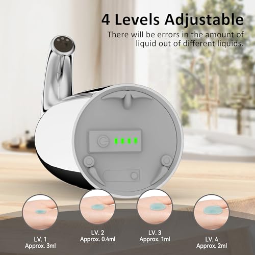Convenient Automatic Soap Dispenser,4 Adjustable Levels Touchless Hand Sanitizer Pump with Infrared Sensor, Countertop Electric Dispenser for Bathroom,Kitchen - color: Polished Chrome