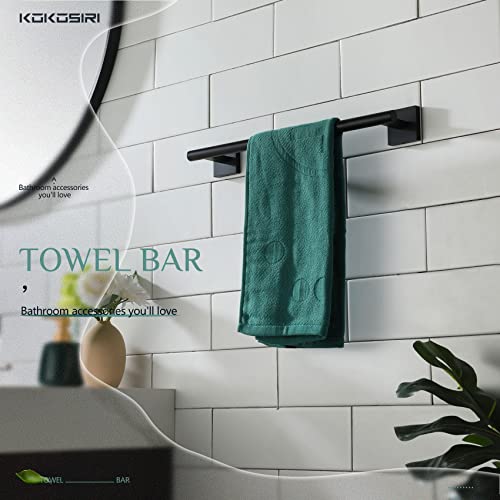 KOKOSIRI Bathroom Towel Bars 16 Inch Towel Rail Matte Black 40CM Hand Towel Holder for Bath Kitchen Wall Stainless Steel B4005BK-L16 - color: Matte Black, size: 16-Inch