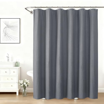 Aiyufeng Grey Shower Curtains for Bathroom，Dot Like Embossed Textured Waterproof Soft Polyester Cloth Shower Curtain，Hotel Spa Machine Washable，72Wx72L - color: Grey, size: 72"W x 72"L (Pack of 1)