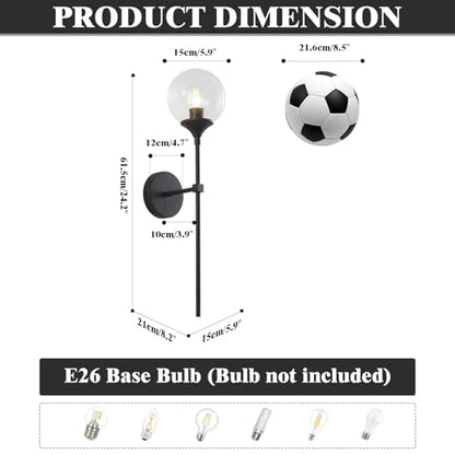 KCO Lighting Matte Black Industrial Wall Sconces Set of Two 1-Light Mid Century Bathroom Wall Mounted Light Sconce Modern Clear Bubble Glass Globe Wall Sconce Lamp Set of 2 - color: Black+Clear
