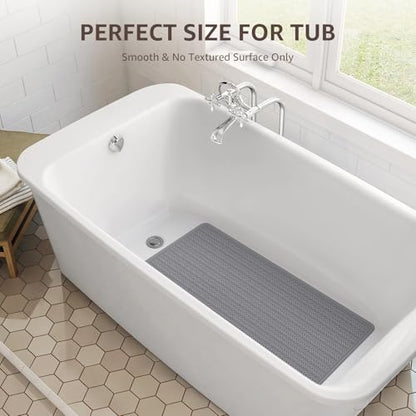 OTHWAY Bathtub Mat Non Slip, Extra Long Rubber Bath Mat for Tub, Machine Washable Shower Anti Slip Mat with 332 Strong Suction Cups (Grey, 36" x 17") - color: Grey, size: 36" x 17" (Rectangular)