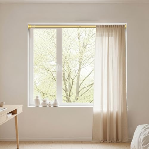 Shower Curtain Rod 45-77 Inch Gold Shower Rod Tension Rod Adjustable | Curtain Rod No Drilling Tension Curtain Rod Shower Rods for Bathroom Tension Shower Curtain Rod - color: Gold, size: 45" to 77"-1Pcs