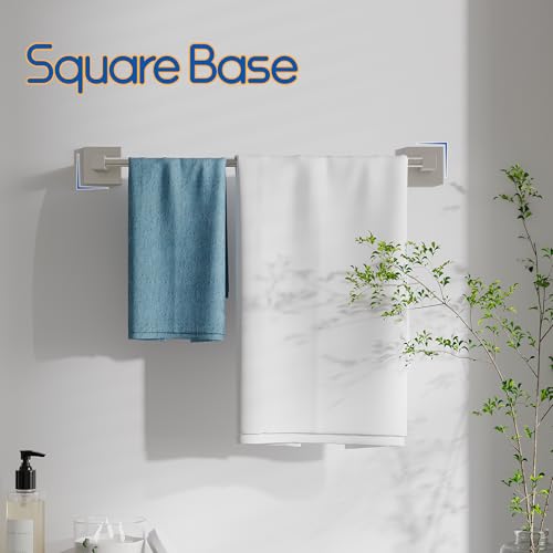 RUACQ Towel Bar 18" Towel Racks for Bathroom Wall Mounted, Brushed Nickel | One-Piece Bath Towel Holder, Total Length 20 Inch Single Towel Rod, 304 Stainless Steel Rustproof, Square Base, Heavy Duty - color: Brushed Nickel, size: 18 inch(Center to Center)