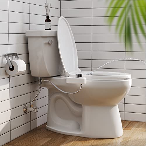 Squatty Potty Refresh-it Dual Stream Fresh Water Toilet Bidet Non Electric | Seat Attachment - Non Electric - with Adjustable water Pressure and Front and back washing Adjustments