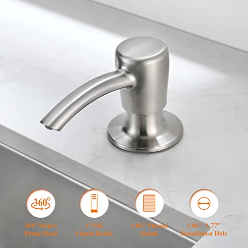 Soap Dispenser, Kitchen Sink Soap Dispenser, Build in Sink Soap Dispenser, Lotion Dispenser, Brushed Nickel RULIA RB2005 - color: Brushed Nickel