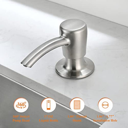 Soap Dispenser, Kitchen Sink Soap Dispenser, Build in Sink Soap Dispenser, Lotion Dispenser, Brushed Nickel RULIA RB2005 - color: Brushed Nickel