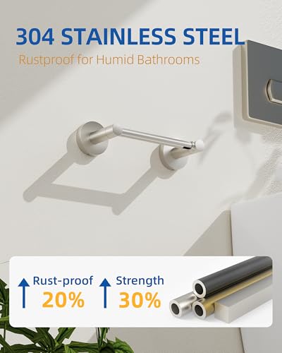 RUACQ Bathroom Toilet Paper Holder, Double Post Pivoting Wall Mounted Toilet Paper Holders, Stainless Steel and Zinc Alloy Bathroom Tissue Holder (Brushed Nickel, 2 Pack) - color: Brushed Nickel, size: Wall Mounted 2 Pack
