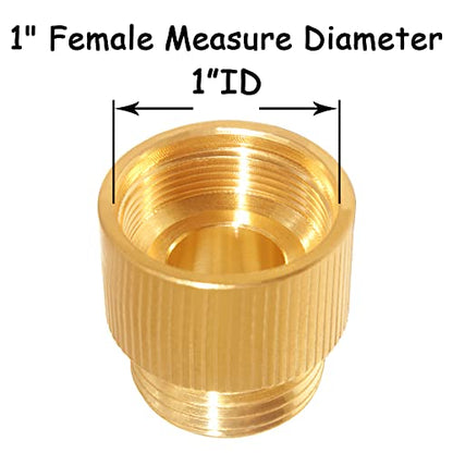 Uenede Garden Hose Bib Adapter 1-1/16" Fine Thread Female to 3/4"GHT Male | 1" Measure Inside Diameter Compatible with Outdoor Faucet to Garden Hose