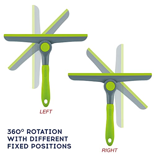 10" Heavy Duty Green, Grey Window Cleaning Squeegee, Handheld Squeegee for Glass Doors, Windows, Car Windshields & More - color: Green