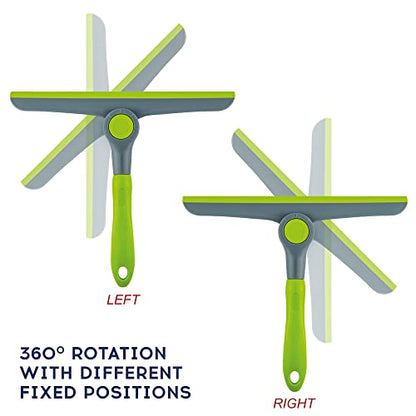 10" Heavy Duty Green, Grey Window Cleaning Squeegee, Handheld Squeegee for Glass Doors, Windows, Car Windshields & More - color: Green