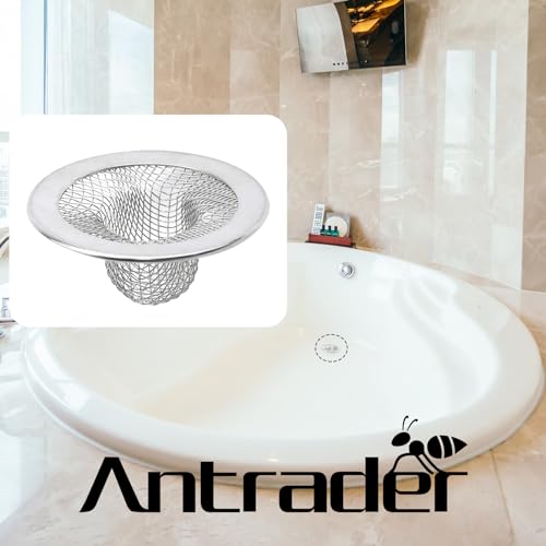 Antrader 2Pcs Kitchen Sink Strainers,2in Stainless Steel Mesh Round Filters | Bathroom Bathtub Wash Basin Garbage Disposal Basket Filter,Flange Rim Design, Easy to Take Out & Clean - size: 2-inch