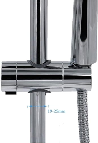 Adjustable Shower Head Holder for Slide Bar 18-25MM, ABS Chrome | Universal 18-25MM O.D. Rail Head Bracket Holder for Slider Clamp Bathroom Replacement 360 Degree Rotation Sprayer Holder