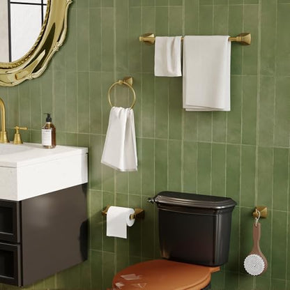Hand Towel Holder for Bathroom Brushed Gold Towel Ring Stainless Steel and Zinc Alloy Towel Hanger Wall Mount for Bath, Kitchen - color: Brushed Gold