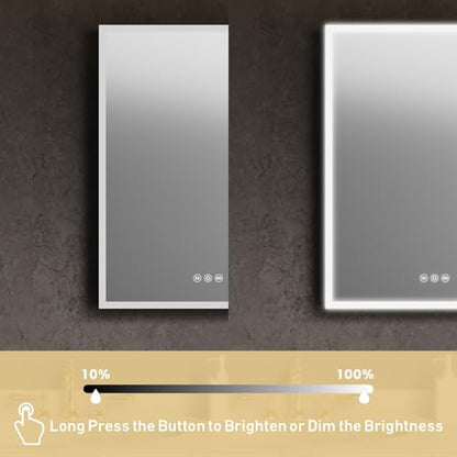 Recessed Medicine Cabinet with Mirror 20"x26" Medicine Cabinet Mirror | Lighted Medicine Cabinet, Bathroom Medicine Cabinet with Mirror, Adjustable Shelves, Defogger, Outlets, USB, Dimmable - size: 20"x26"