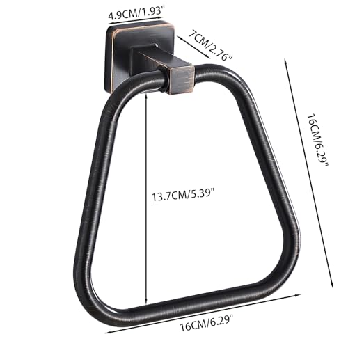 Oil Rubbed Bronze Towel Ring for Bathroom 2 Pack, Kitchen Bath Towel Holder Hangers Wall Mount Heavy Duty Stainless Steel - color: Oil Rubbed Bronze, size: 2 Pack