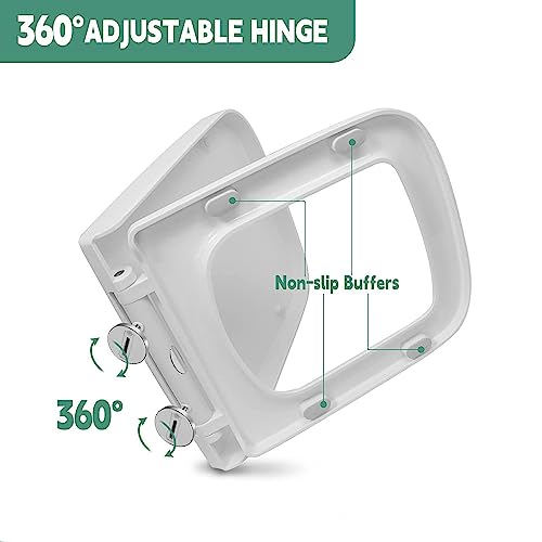 Toilet Seat - Soft Close Quick Release for Easy Cleaning, Top Fix Installation with Adjustable Hinges - Ideal for Bathroom Upgrade - size: 910