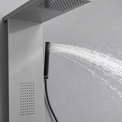 3 IN 1 Shower Panel Tower System Wall Mount Brushed Nickel | Stainless Steel,Rain Shower Head,Body Massage Jets and Handheld Head,Stable Water Pressure Output,Easy to Wipe Limescale - color: Brushed Nickel, style: Shower Panel-Standard