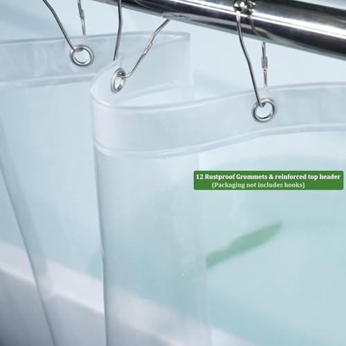 60x72 Shower Curtain Liner with 3 Weighted Magnets, 8G Heavy Duty Premium PEVA Stall Shower Liner 60 x 72 Inch for Bathroom, Clear Plastic Waterproof with 10 Rustproof Grommets, BPA-Free - color: 8g-clear, size: 60"W x 72"L (Pack of 1)