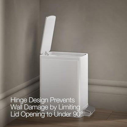 Kohler 6 Liter (1.5 Gallon) Stainless Steel Step Trash Can, White - color: White Stainless Steel, size: 1.6 Gallon - Step Can
