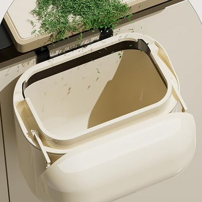 Wall Mounted Trash Can with Lid 8L 12L, Hanging Waste Basket for Kitchen Cabinet Door Bathroom, Large Capacity Garbage Bin - color: 9L