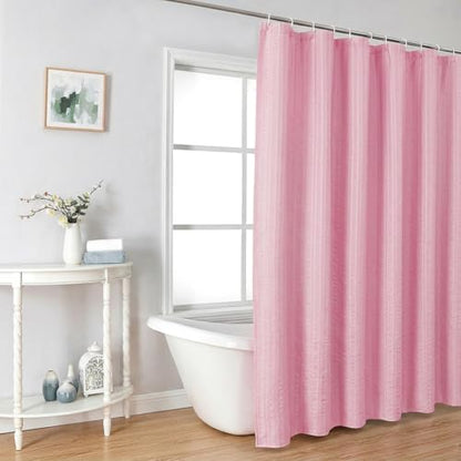 Aiyufeng Moga Bright Pink Fabric Shower Curtains for Bathroom - Hotel Spa Polyester Cloth Bath Curtain with 12 Holes, 72x72, Machine Washable, Bright Pink - color: Bright Pink, size: 72"W x 72"L (Pack of 1)