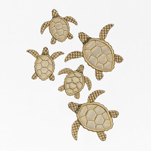 Jewel 4-Piece Premium Towel Set, Embroidered Turtles, Plush Turkish Cotton, Durable & Quick Dry, Elegant Beach Style, 2 Bath 2 Hand Towels, White - color: White, size: 2 Pcs Bath 2 Pcs Hand Towel