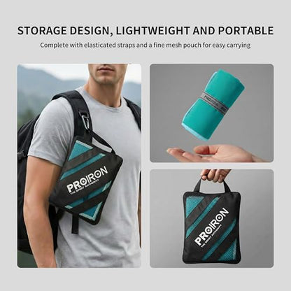 PROIRON Microfiber Towel,Quick Dry & Super Absorbent Towel,Travel & Gym & Camping Towel Lightweight for Swimming,Beach,Gym-32 x16“ - color: Teal