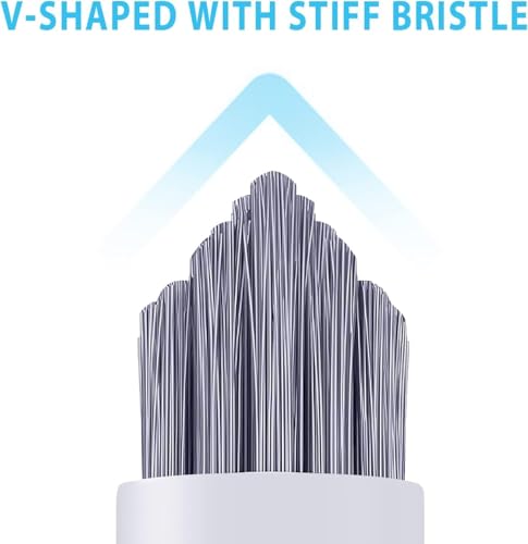 Lumkew Grout Brush Cleaning, Stiff Bristles Grout Cleaner for Tile Floors | V Shape, Shower Bathroom Kitchen Scrubber