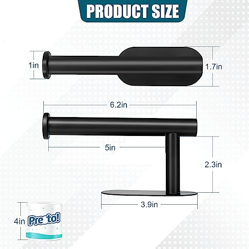 DGWHYC Self Adhesive Toilet Paper Holder, Matte Black Toilet Paper Holder Rustproof 304 Stainless Steel for Bathroom, Kitchen and Washroom, 3M Wall Mount DG-TPA21 - color: Black