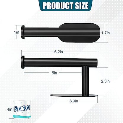 DGWHYC Self Adhesive Toilet Paper Holder, Matte Black Toilet Paper Holder Rustproof 304 Stainless Steel for Bathroom, Kitchen and Washroom, 3M Wall Mount DG-TPA21 - color: Black